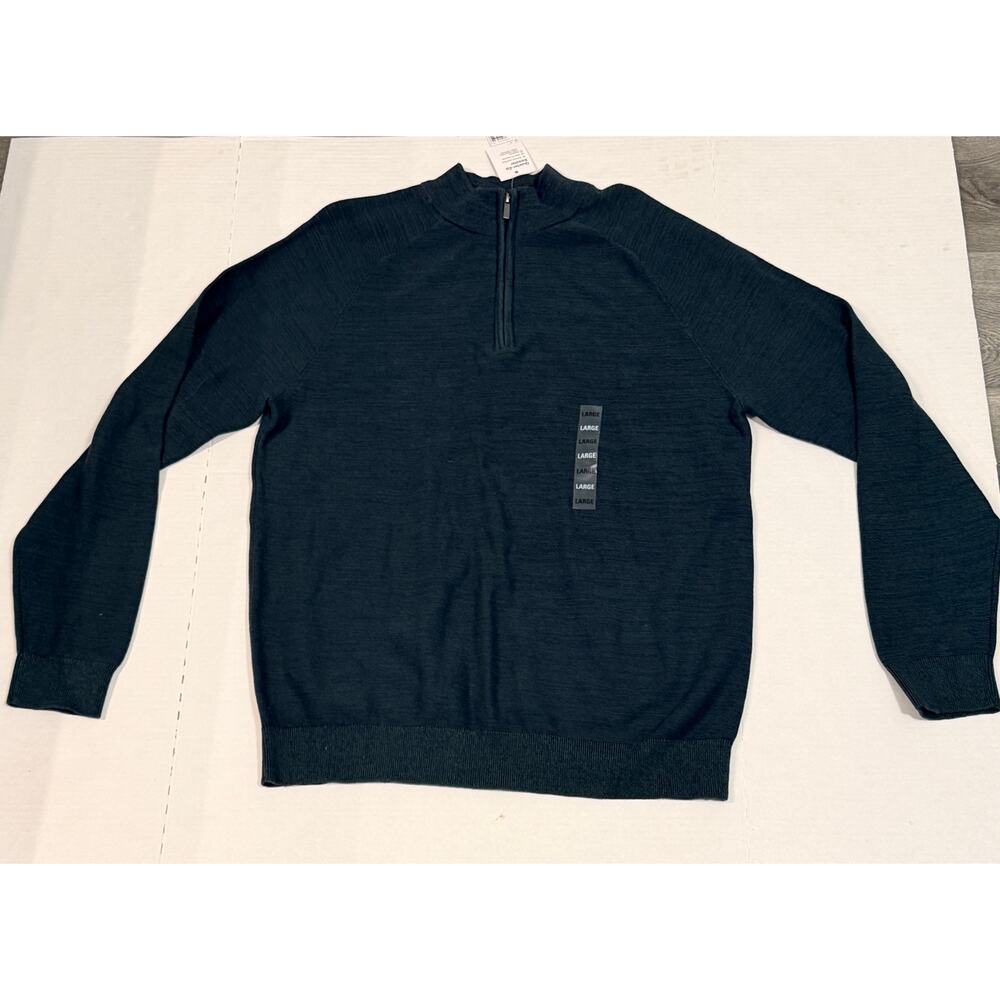Sonoma Goods For Life Quarter Zip Sweater Mens Large NWT Blue Pullover